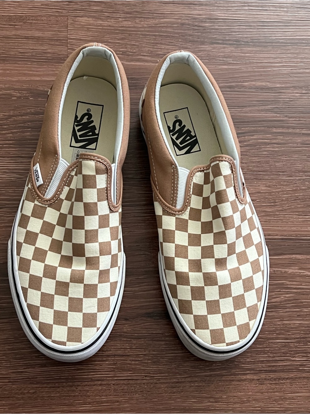 Vans Slip-On Checkerboard Sneakers - Brown & Cream